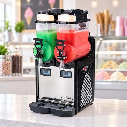 Cofrimell OASIS 2-10 STD Commercial Slush Machine 20L – Double Bowl Frozen Drink Dispenser | Made in Italy