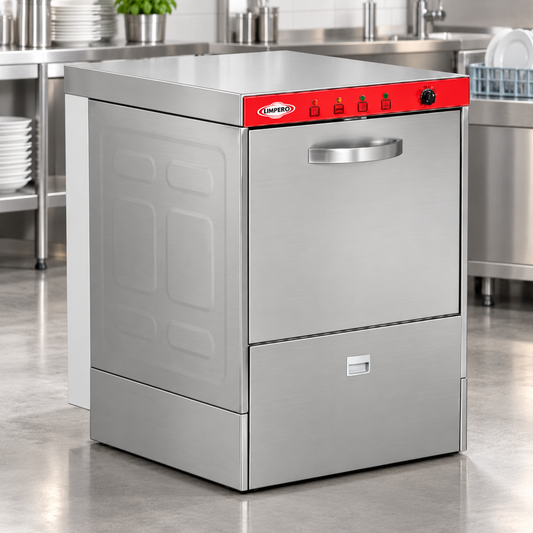 EMP.500 Commercial Undercounter Dishwasher – 90/120/180 Sec Wash Cycles, 320mm Plate Capacity, Stainless Steel | Made in Turkey