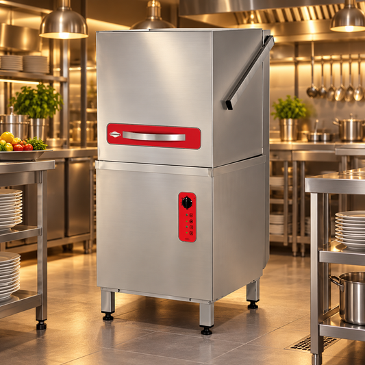 EMPERO EMP.1000 Hood Type Commercial Dishwasher – 380V Automatic Pass Through, 60–180 Sec Cycles | Made in Turkey