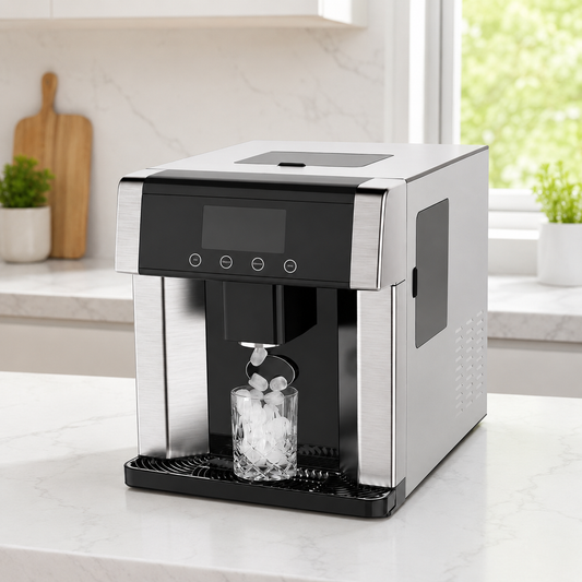 Nobel NIM31 Countertop Ice Maker & Water Dispenser – 10–15KG/Day, 3 Ice Sizes, 1.8L Tank & LCD Display