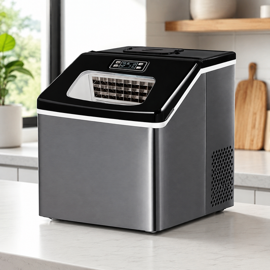 A-30KG Automatic Countertop Ice Maker – 25–30KG/Day Stainless Steel Ice Cube Machine for Home, Café & Restaurant