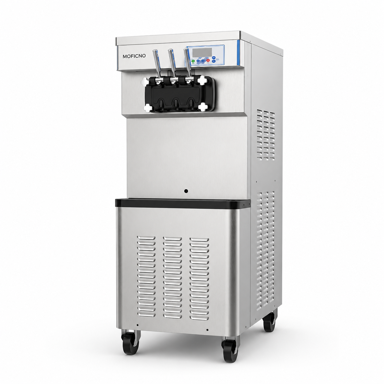 Ice Cream Machine with 3 Flavors Commercial Ice Cream Maker 2500W Compressor Soft Ice Cream Machine with LCD Panel for Restaurants Snack Bar