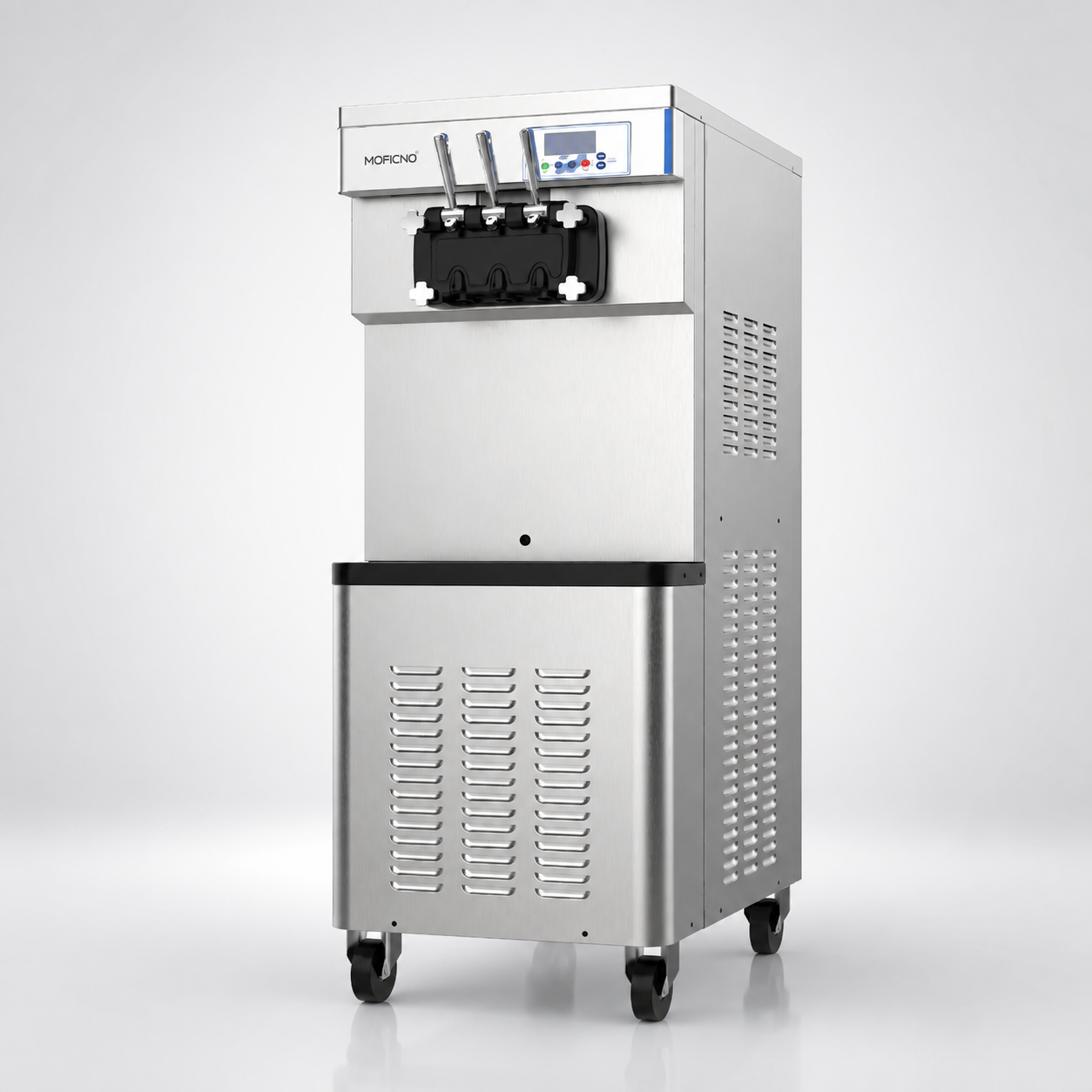 Ice Cream Machine with 3 Flavors Commercial Ice Cream Maker 2500W Compressor Soft Ice Cream Machine with LCD Panel for Restaurants Snack Bar