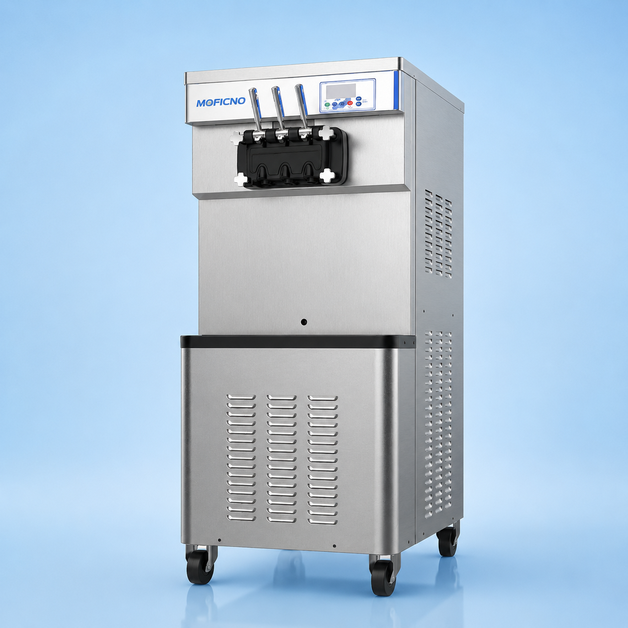 Ice Cream Machine with 3 Flavors Commercial Ice Cream Maker 2500W Compressor Soft Ice Cream Machine with LCD Panel for Restaurants Snack Bar