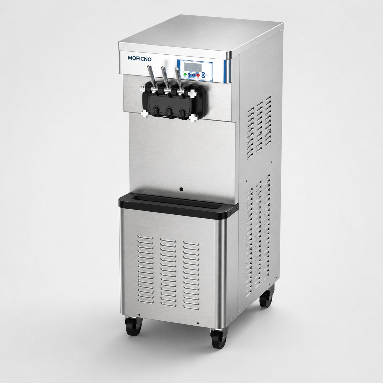 Ice Cream Machine with 3 Flavors Commercial Ice Cream Maker 2500W Compressor Soft Ice Cream Machine with LCD Panel for Restaurants Snack Bar