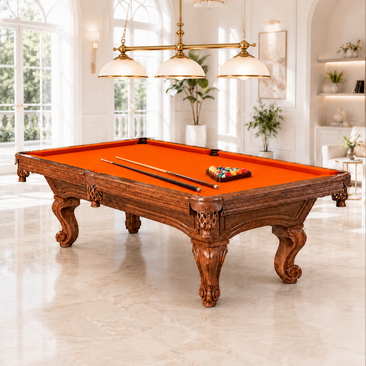 8-3 Pro Billiard Table TE-8-3 with Maple Wood Frame, Natural Slate & K55 Cushions