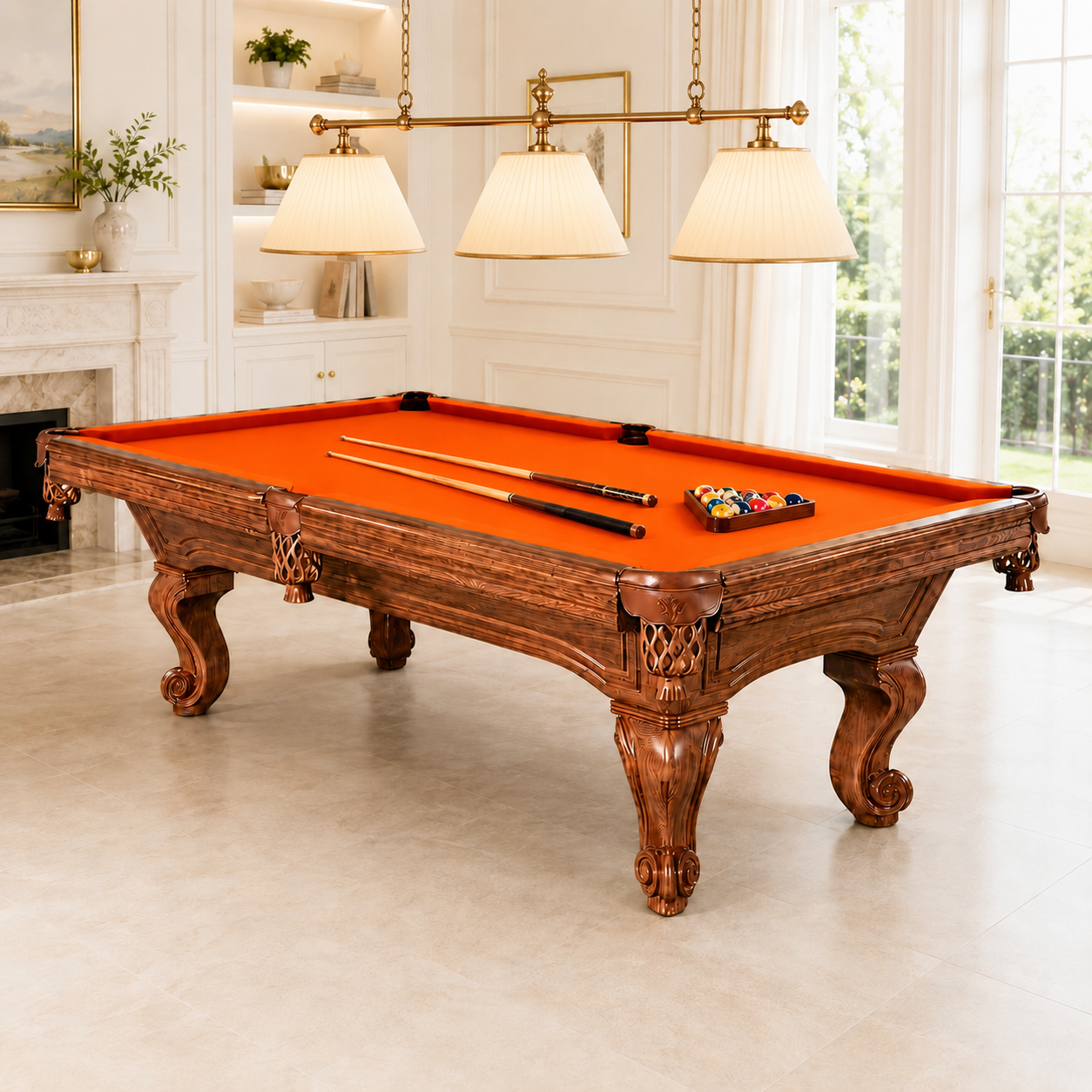 8-3 Pro Billiard Table TE-8-3 with Maple Wood Frame, Natural Slate & K55 Cushions