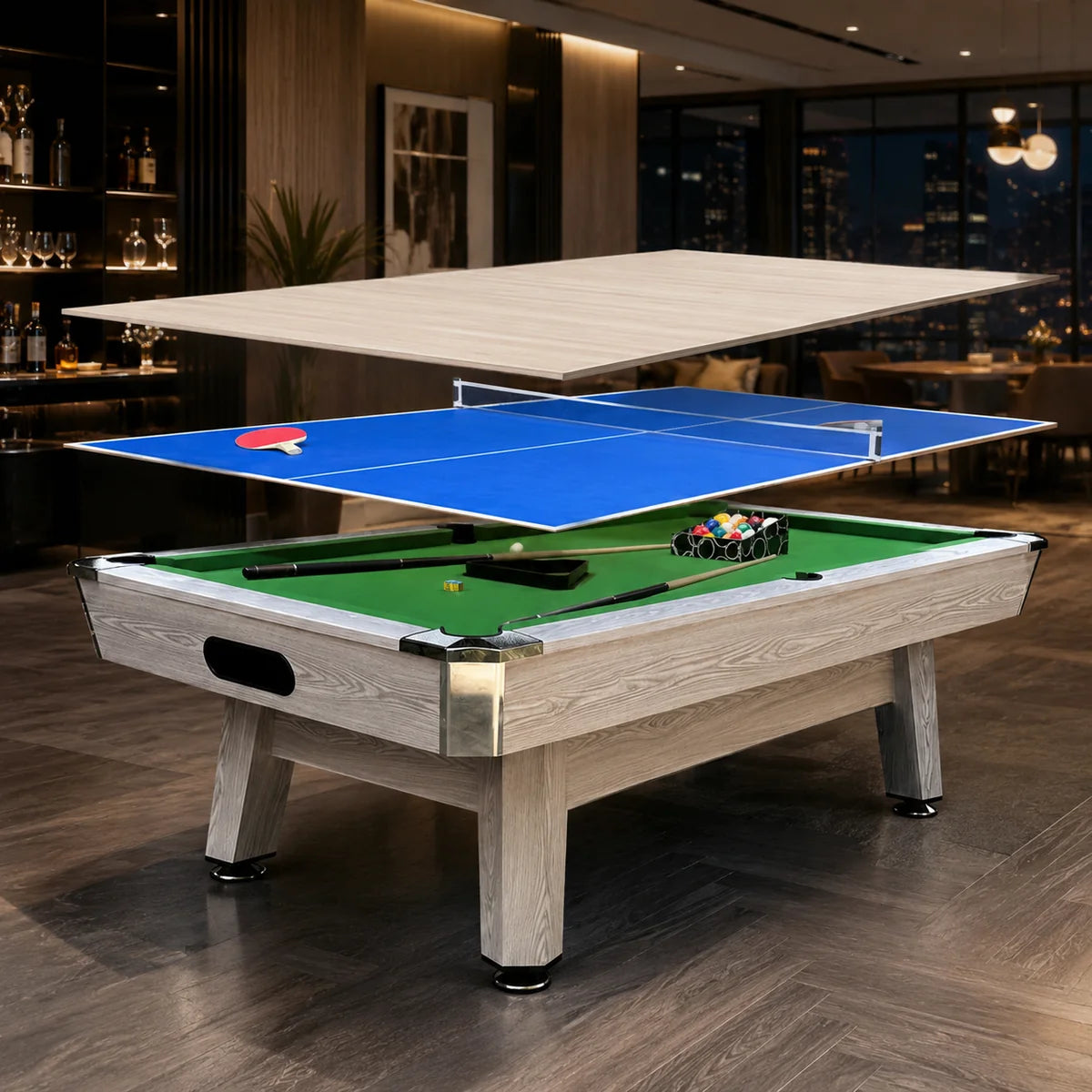 High-End 8 FT Pool Tables Billiards Table Tennis Custom Adult Three-in-One Multifunctional Home Game Slate for Pool Billiards