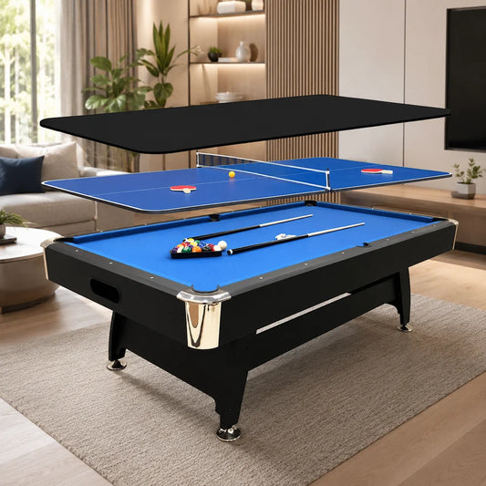 6FT Billiards Table, 3 in 1 Professional Billiard Pool Tables Set for Family Game Room