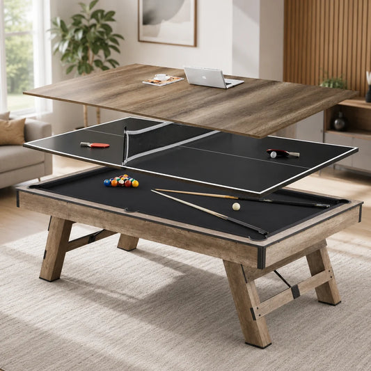 Luxury 3 in 1 Pool table 8ft Plus Household table tennis + Meeting and Dining Table Multi functional