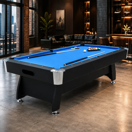 COOLBABY Billiards Table Indoor Entertainment Sport 8FT Auto Ball Return America Pool Billiard Table - Perfect for Family Game Room