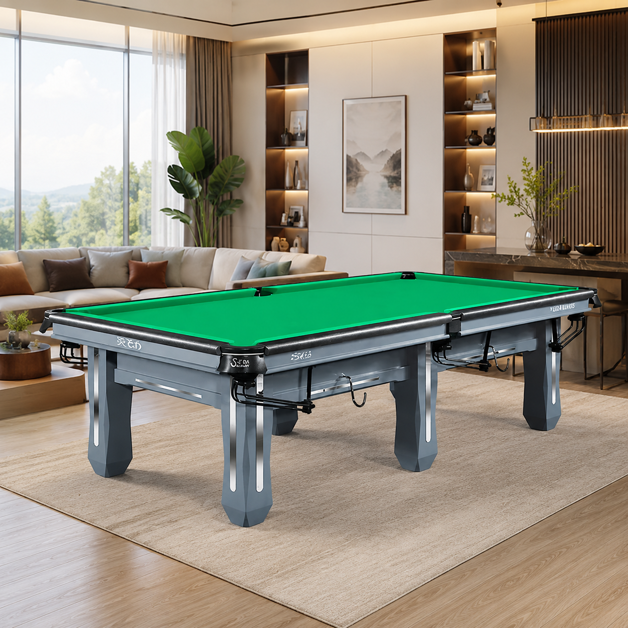 9-6 SM Dragon Chinese 8-Ball Billiard Table with 25mm Slate Top & Solid Maple Wood Frame