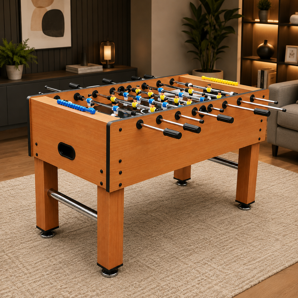 Wooden Soccer Table 5FT GF016-WOOD MDF Foosball Table with Telescopic Rods