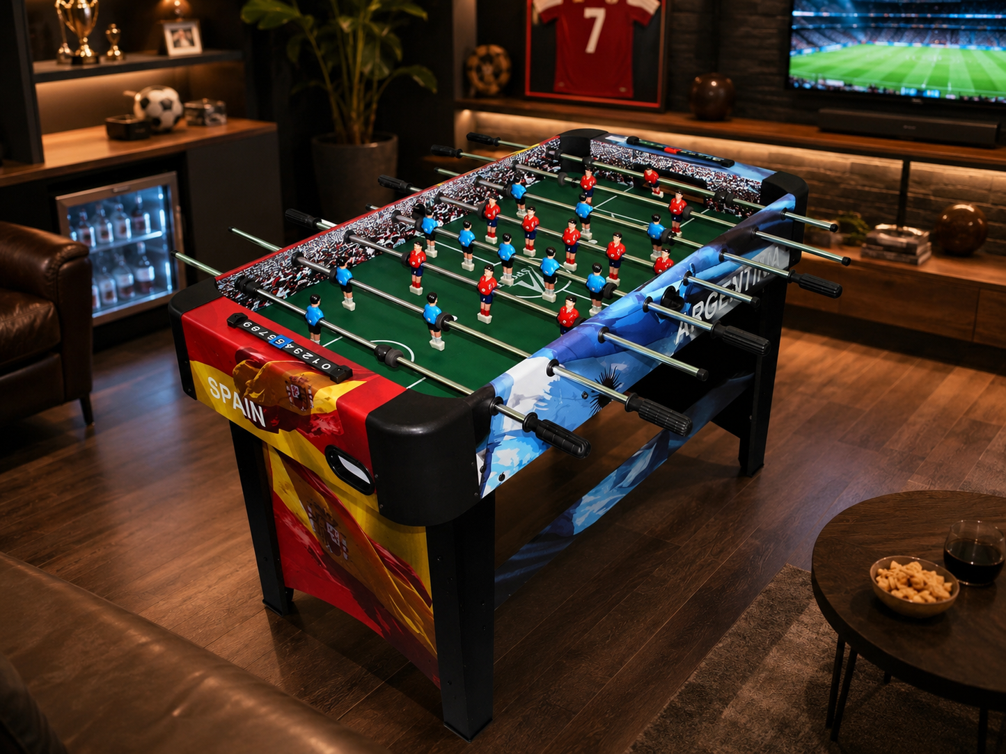 Limited Edition Sport Spain vs Argentina Foosball Soccer Table for Kids | Indoor Football Game Table