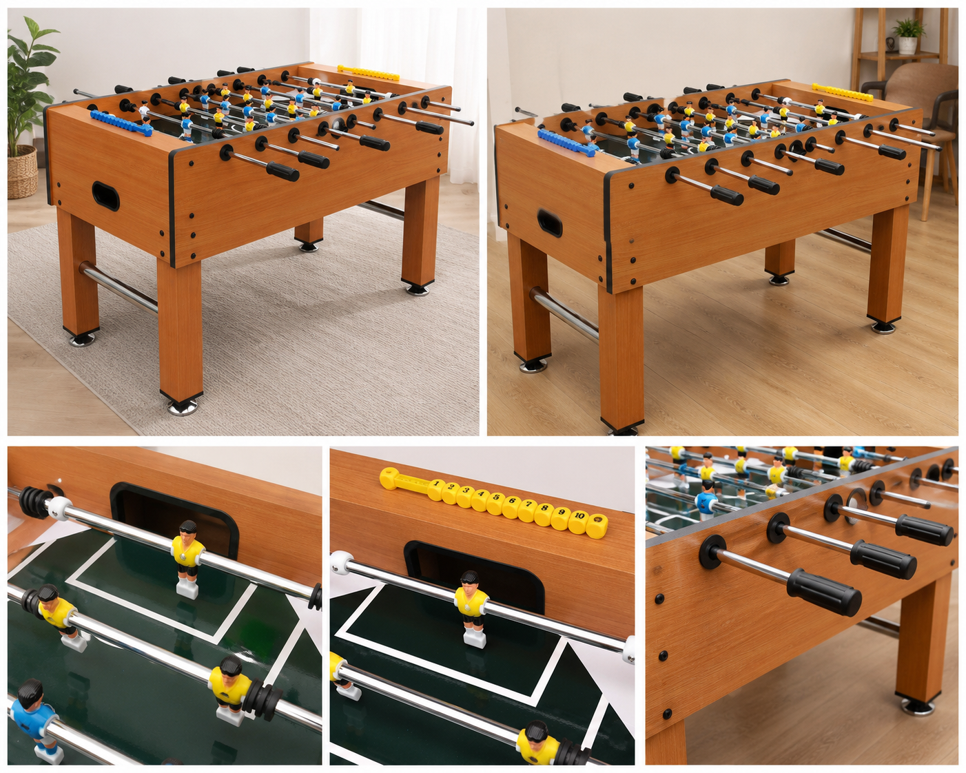Wooden Soccer Table 5FT GF016-WOOD MDF Foosball Table with Telescopic Rods