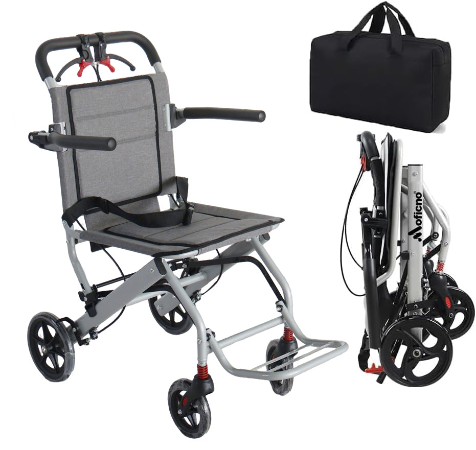 Manual Wheelchair, Lightweight Foldable Transport Wheelchair
