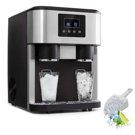 3-in-1 Countertop Ice Maker Machine – Ice Cubes, Crushed Ice & Cold Water Dispenser with Touch LCD