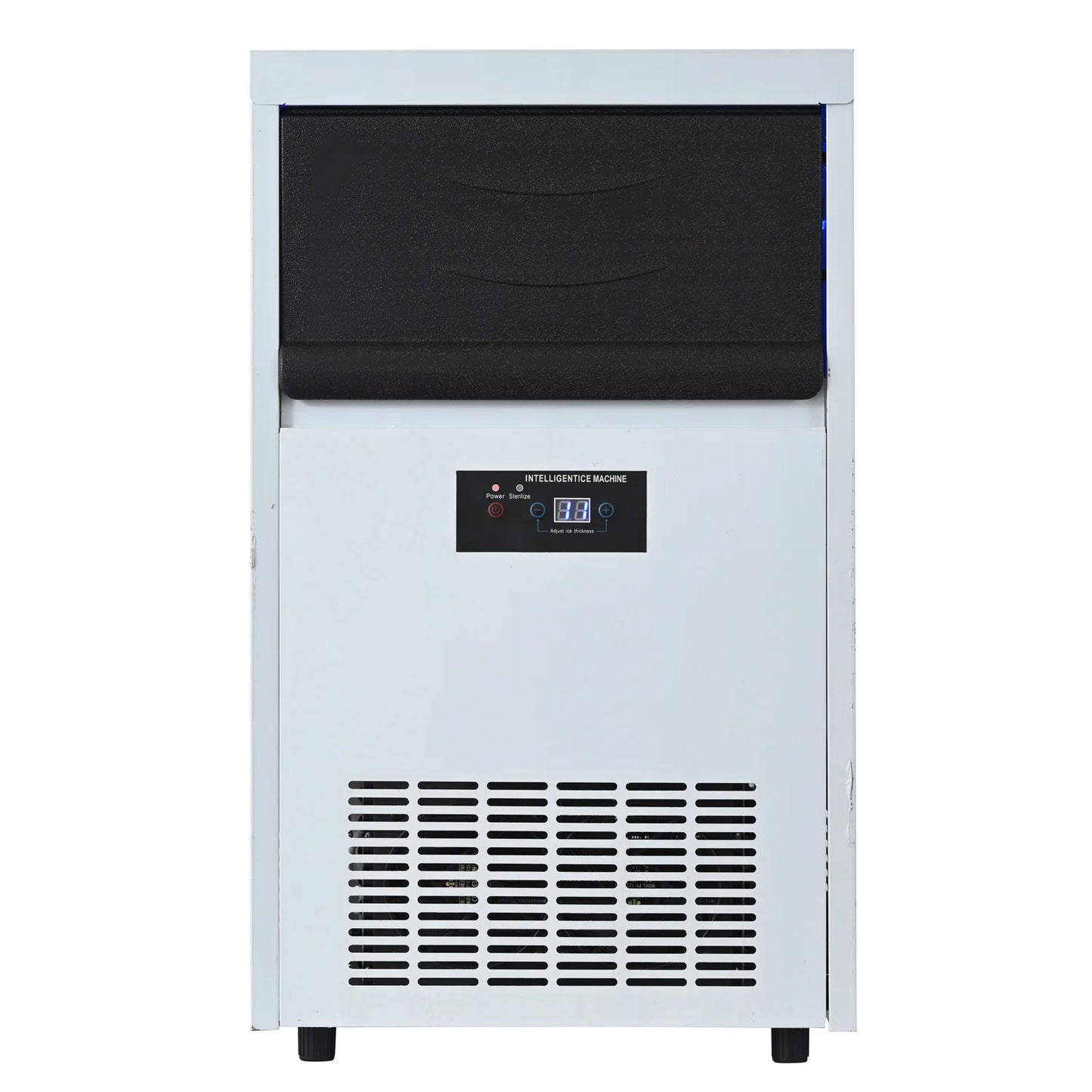 Integrated Ice Maker Machine, 70-80KGS/24H Stainless Steel Under Counter ice Machine with 12KGS Ice Storage Capacity, Freestanding Ice Maker