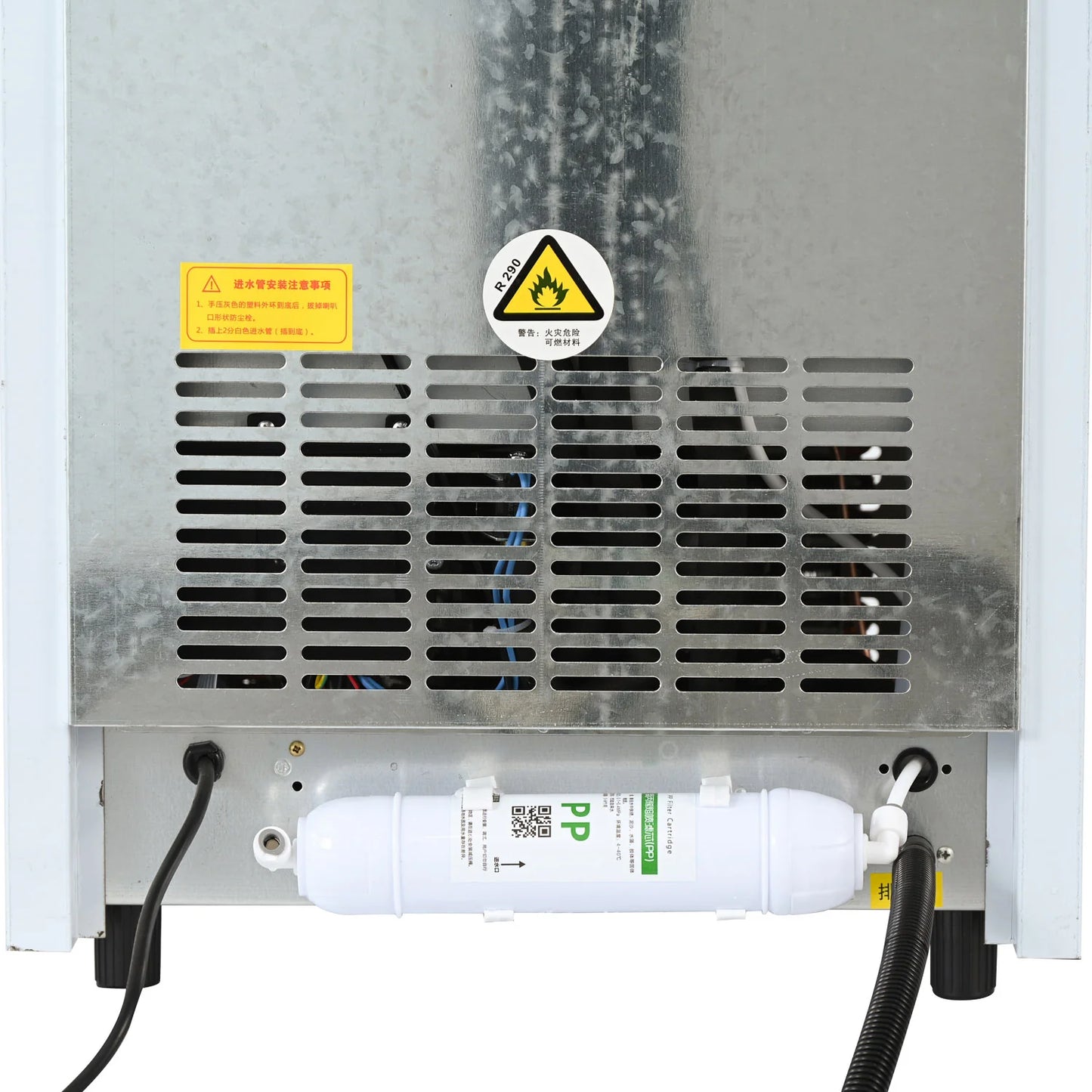 Integrated Ice Maker Machine, 70-80KGS/24H Stainless Steel Under Counter ice Machine with 12KGS Ice Storage Capacity, Freestanding Ice Maker