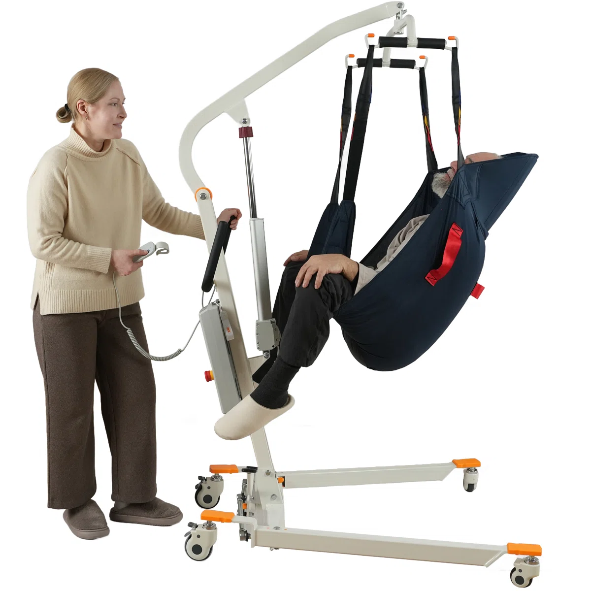 Portable Electric Patient Lift - Compact Folding Full Body Powered Transfer Lifter for Home