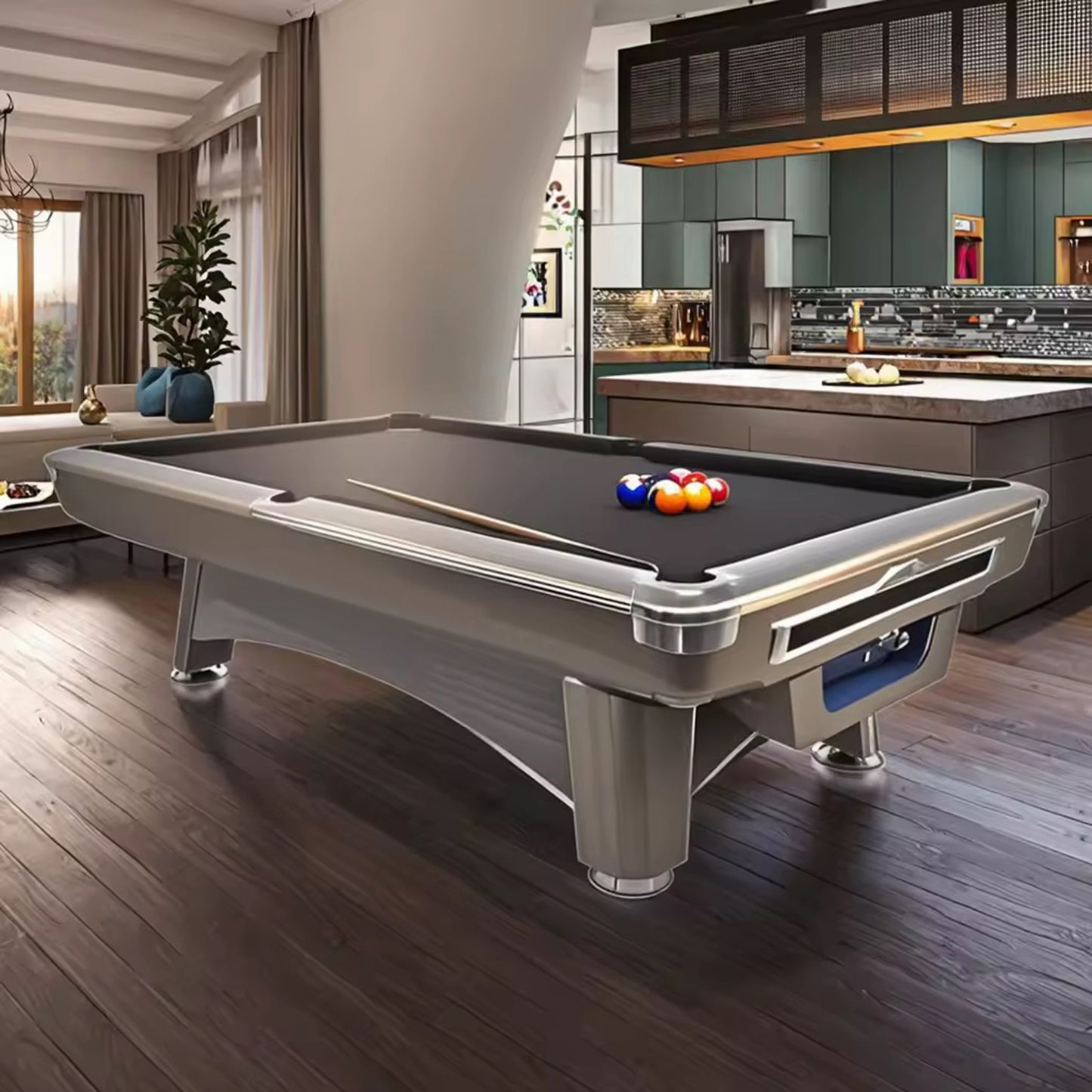 Professional Solid Wood Billiard Table 9FT Pool Table with Quality Slate and Solid Woods for Club