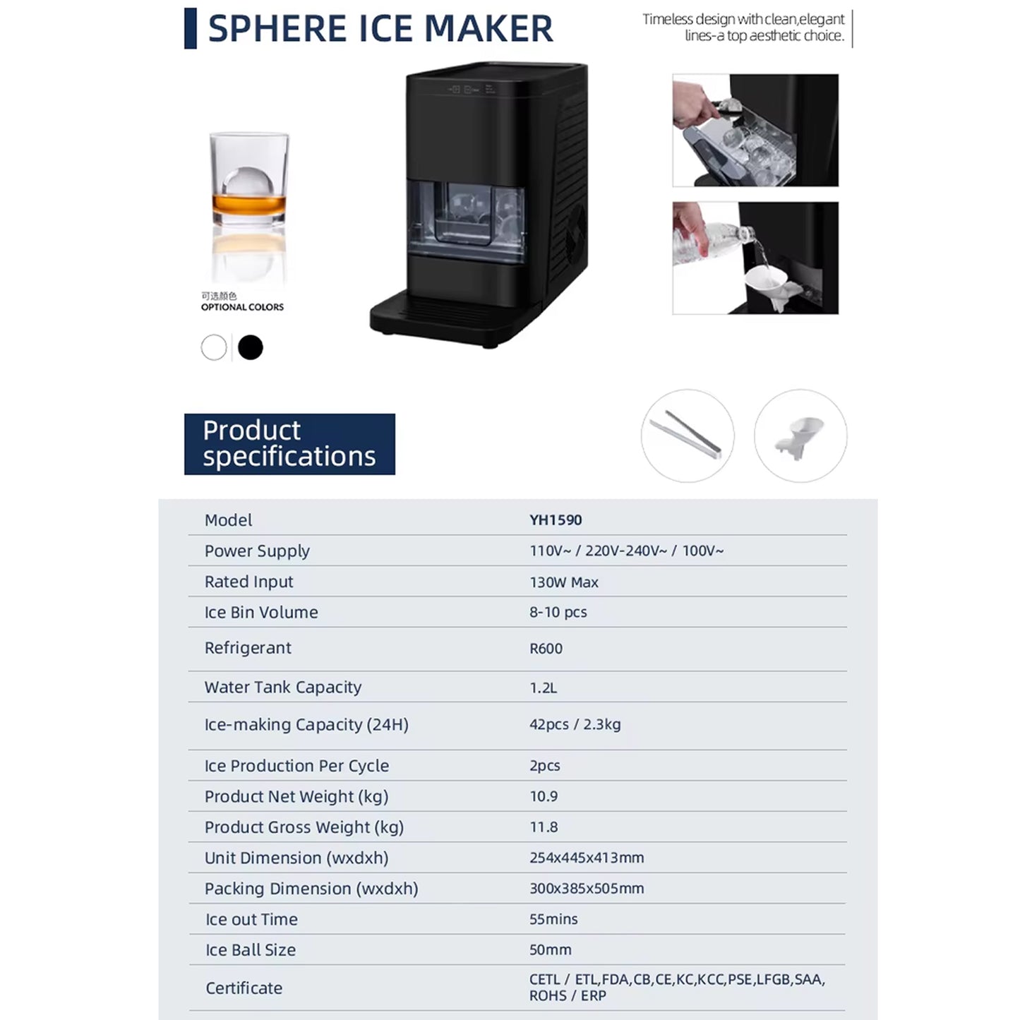 50mm Ice Ball Maker Machine Electric 220V Ice Sphere Maker Whisky Drinking Bar Ice Making Machine