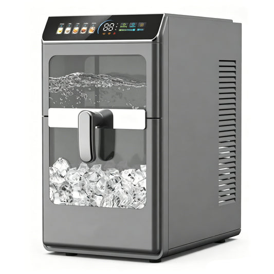 12KG/24H Countertop Crescent Ice Maker Machine with Water Tank, Fast Ice Making, Self-Cleaning Portable Ice Maker