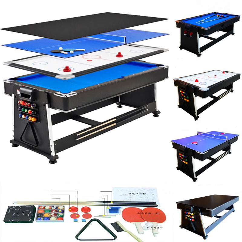 Most Popular 7 Feet 4-in-1 Multi Game Table, Rotating Billiard Pool Table with Air Hockey Table Tennis and Dinning Top DGMT-3005-SRK