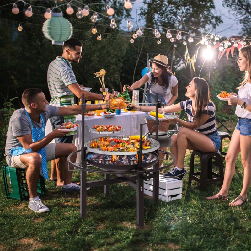 Multifunction BBQ Grill Rotisserie Grill Custom Support Fire Black High Quality and Good Price Steel Indoor and Outdoor NSU-1-SRK