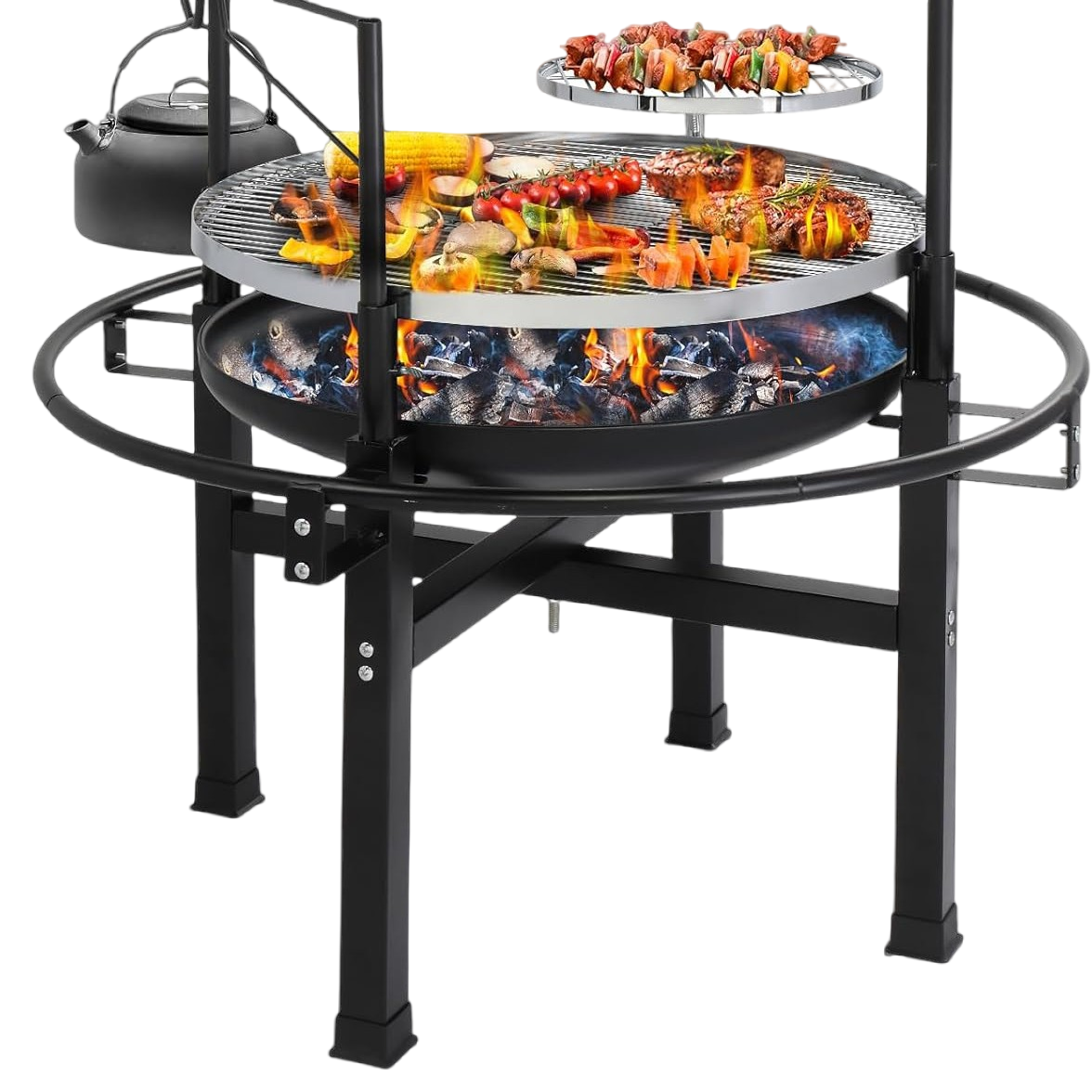 Multifunction BBQ Grill Rotisserie Grill Custom Support Fire Black High Quality and Good Price Steel Indoor and Outdoor NSU-1-SRK