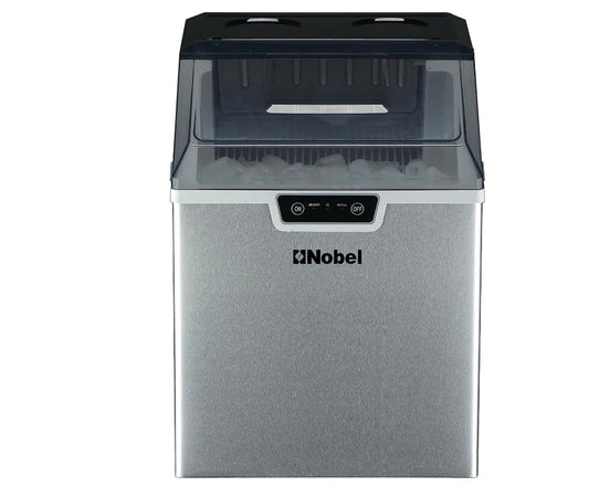 NIM24 Stainless Steel Countertop Ice Maker – 15–18KG/Day Bullet Ice Machine with 2.4KG Storage Bin