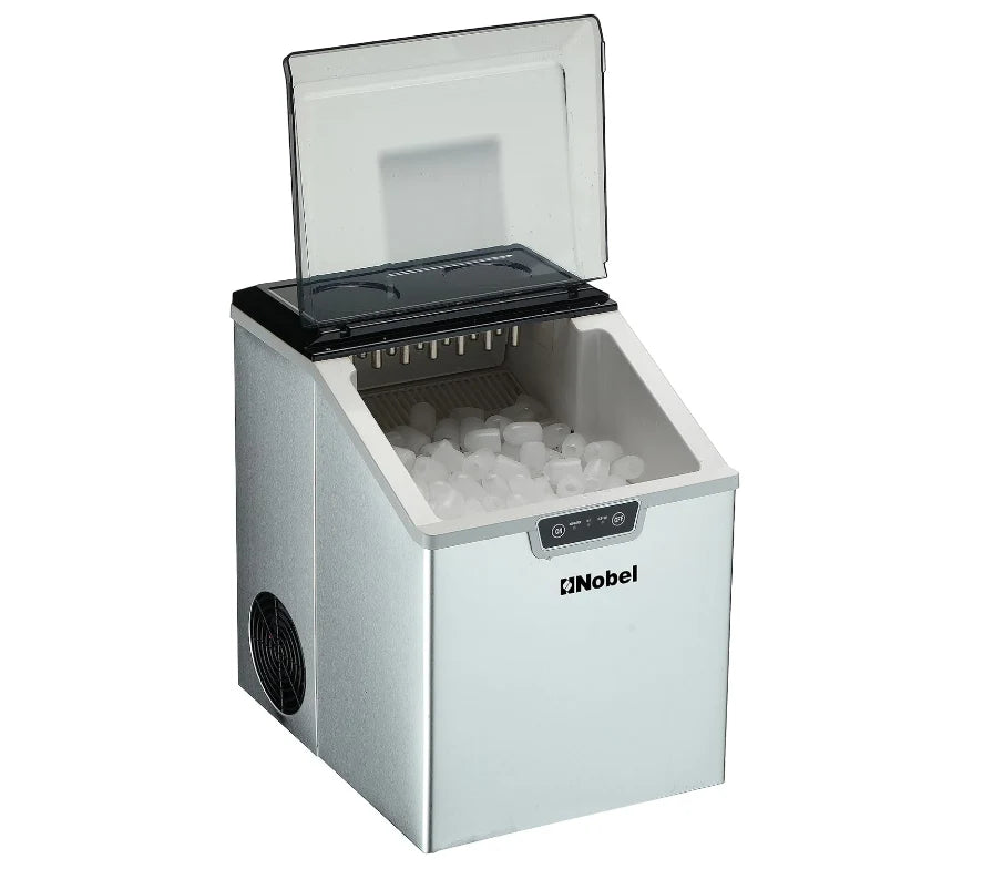 NIM24 Stainless Steel Countertop Ice Maker – 15–18KG/Day Bullet Ice Machine with 2.4KG Storage Bin