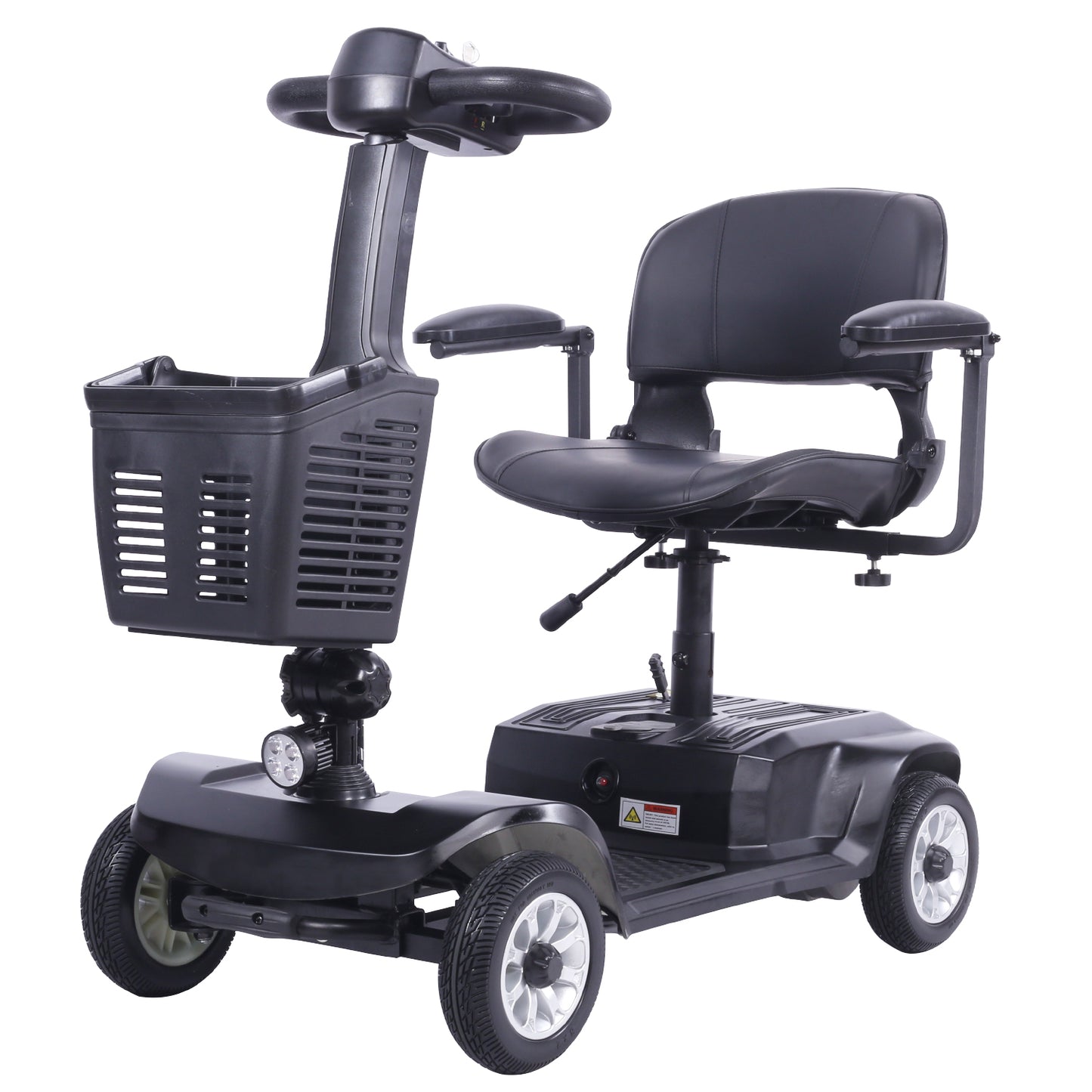 X-02 4 Wheel Electric Scooter Portable Electric Wheelchair Leg Scooter for Adult Seniors, Open Armrest, Swivel Seat