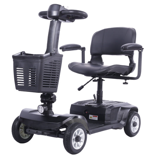 X-02 4 Wheel Electric Scooter Portable Electric Wheelchair Leg Scooter for Adult Seniors, Open Armrest, Swivel Seat