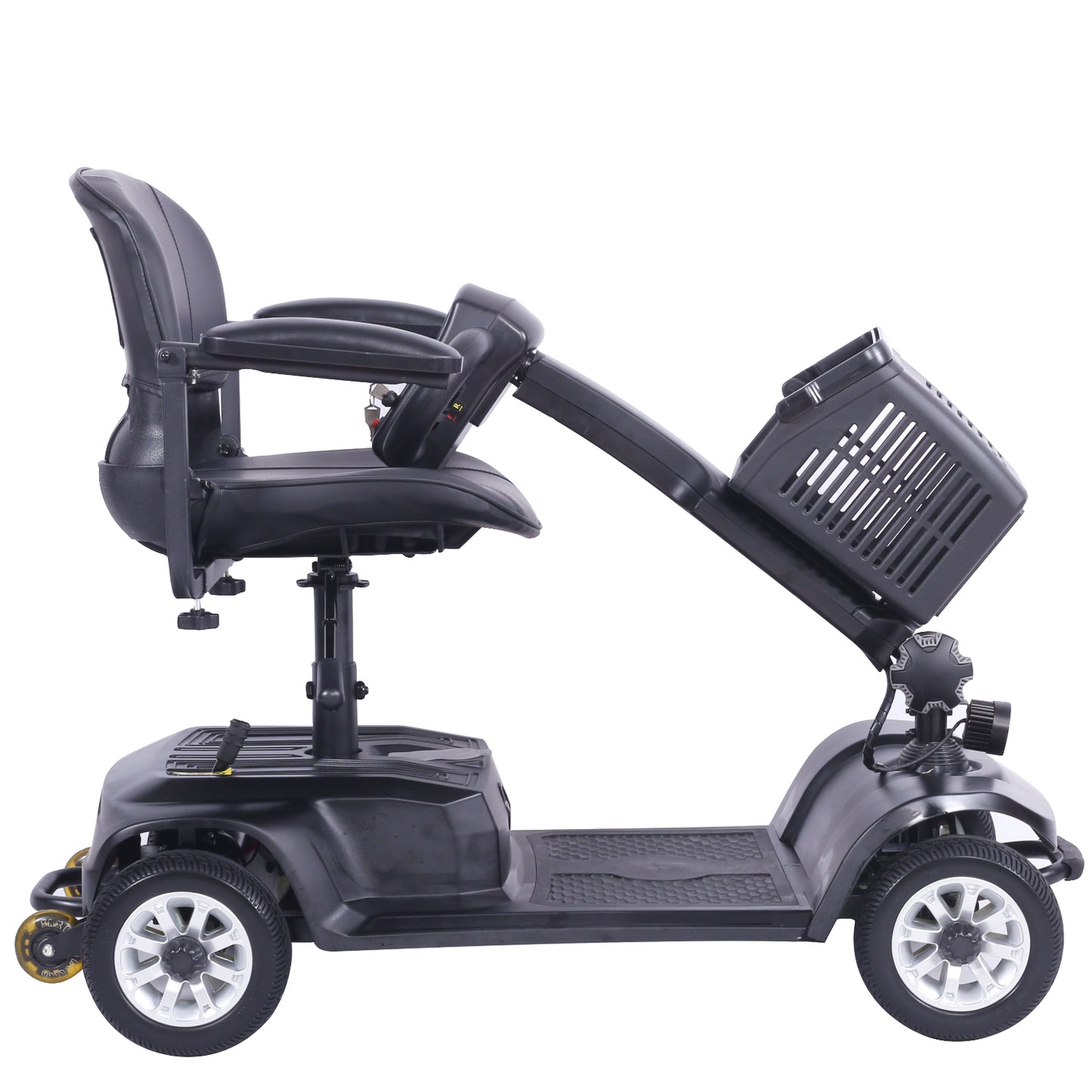 X-02 4 Wheel Electric Scooter Portable Electric Wheelchair Leg Scooter for Adult Seniors, Open Armrest, Swivel Seat