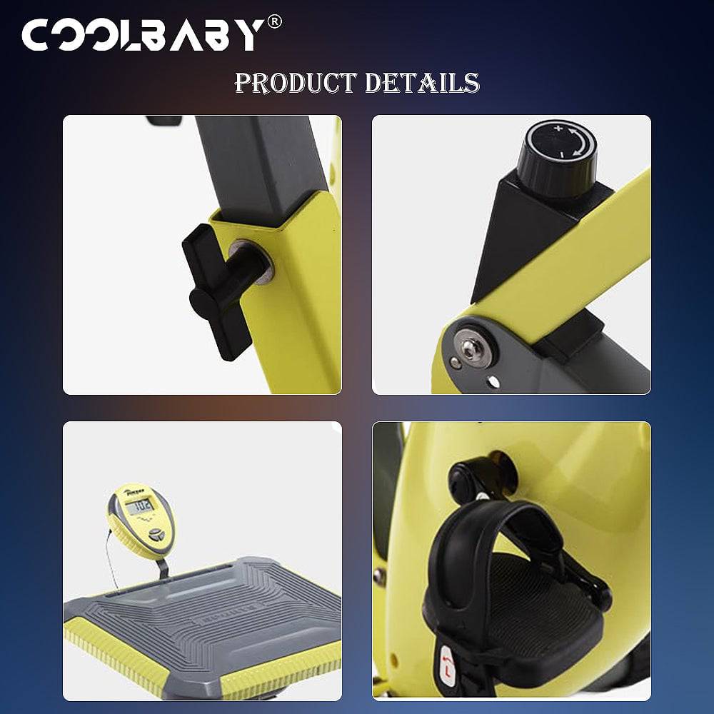 COOLBABY Home Exercise Bike, Super Quiet, Two-way Folding, Magnetic Control, Spinning Bike, With a Computer Desk