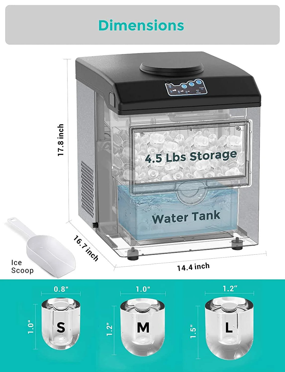 2-in-1 Stainless Steel Ice Maker & Cold Water Dispenser – 48 lbs/Day, 3 Ice Sizes, Self-Cleaning