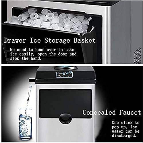 2-in-1 Stainless Steel Ice Maker & Cold Water Dispenser – 48 lbs/Day, 3 Ice Sizes, Self-Cleaning