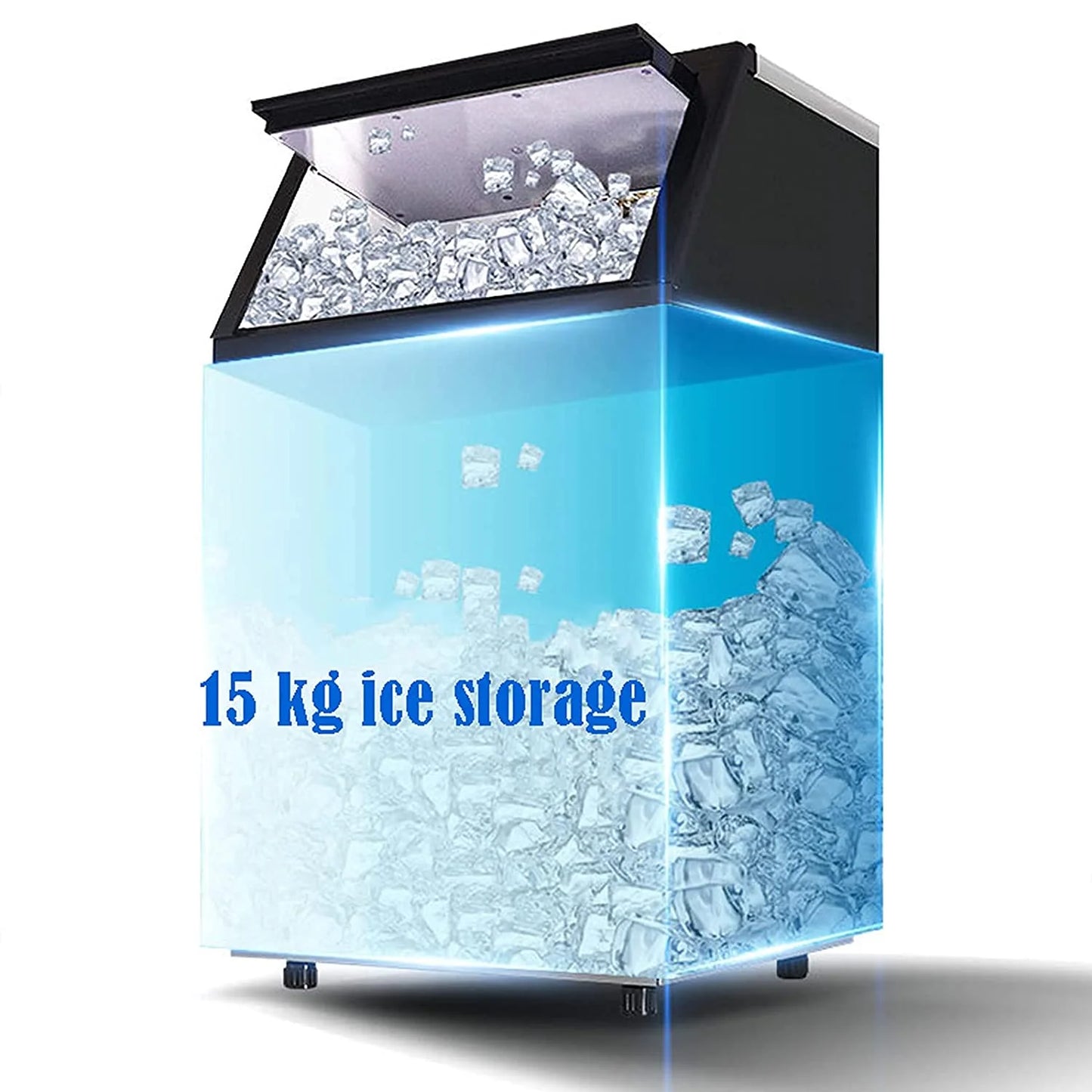 Coolbaby Commercial lce Maker lce Machine Self Clean, 66 Cubes per Batchin 11-18 Minutes 80 KG/24H,15KG Storage Bin, Advanced LCD Panel
