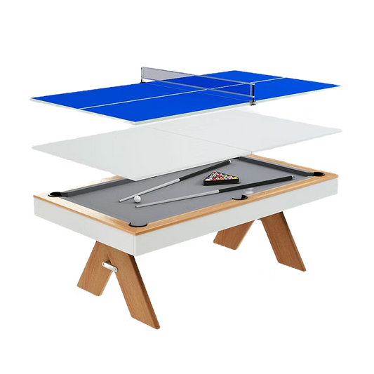 3 in 1 Professional Modern Billiard Pool Table with Premium Blue Felt Luxury Commercial Pool Table for Home & Club Use