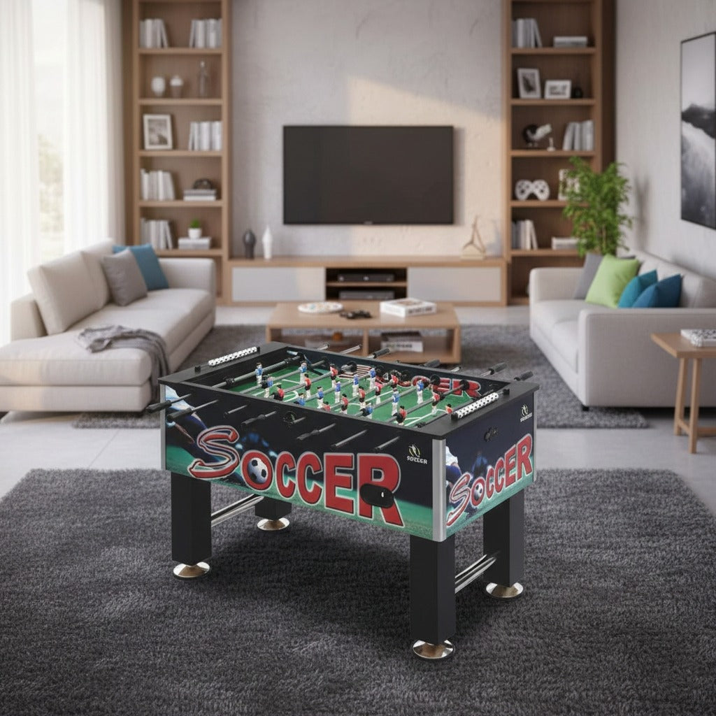 ST101A Funky Design Foosball Table 5FT MDF Soccer Table with Chrome Steel Rods