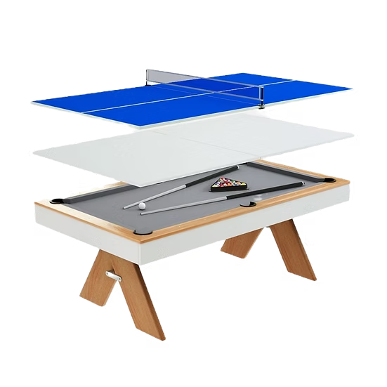 3-in-1 Convertible Billiard Table TE-186 with Table Tennis & Dining Top