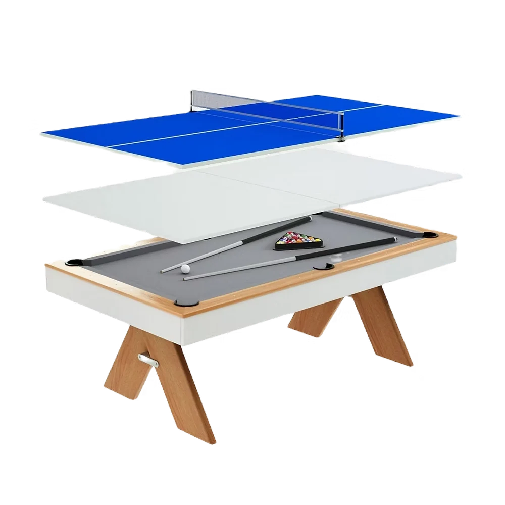 3-in-1 Convertible Billiard Table TE-186 with Table Tennis & Dining Top
