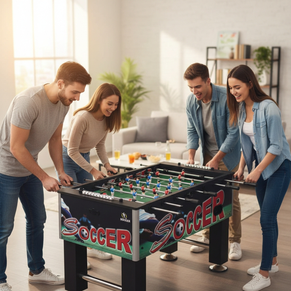 ST101A Funky Design Foosball Table 5FT MDF Soccer Table with Chrome Steel Rods