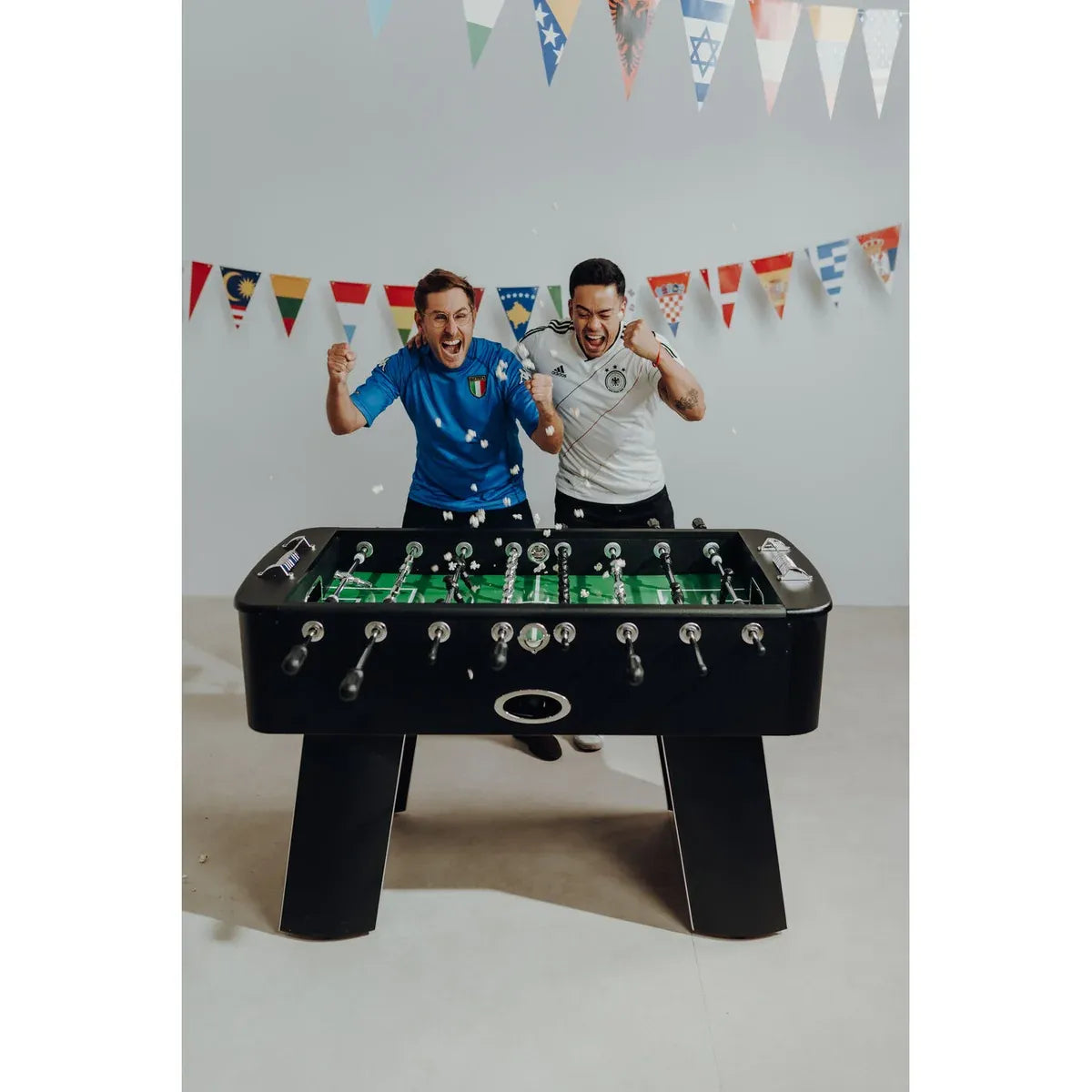 Steel Chromed Foosball Soccer Table | Modern MDF Football Game Table 125 x 145 x 90 cm