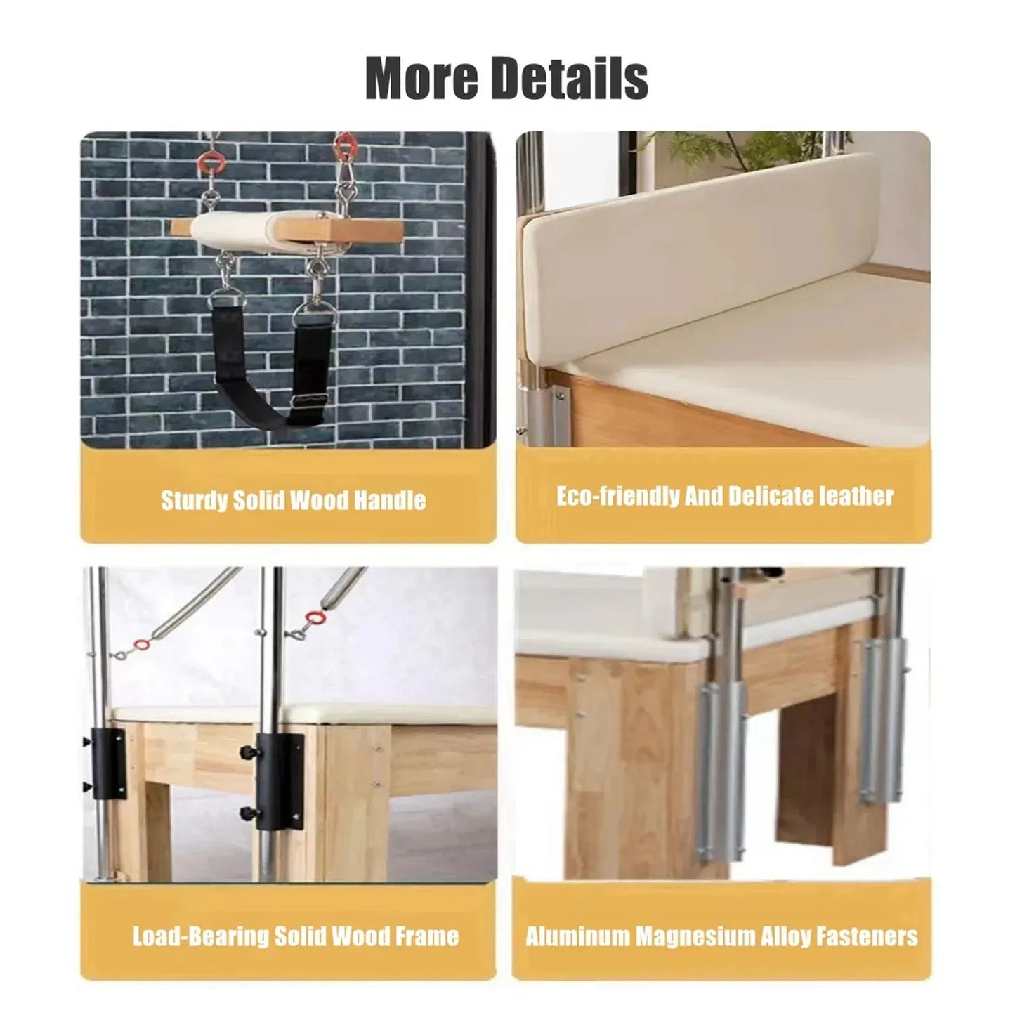 Oak Rubber Wood Pilates Cadillac Reformer Trapeze Table Solid Wood Pilates Cadillac