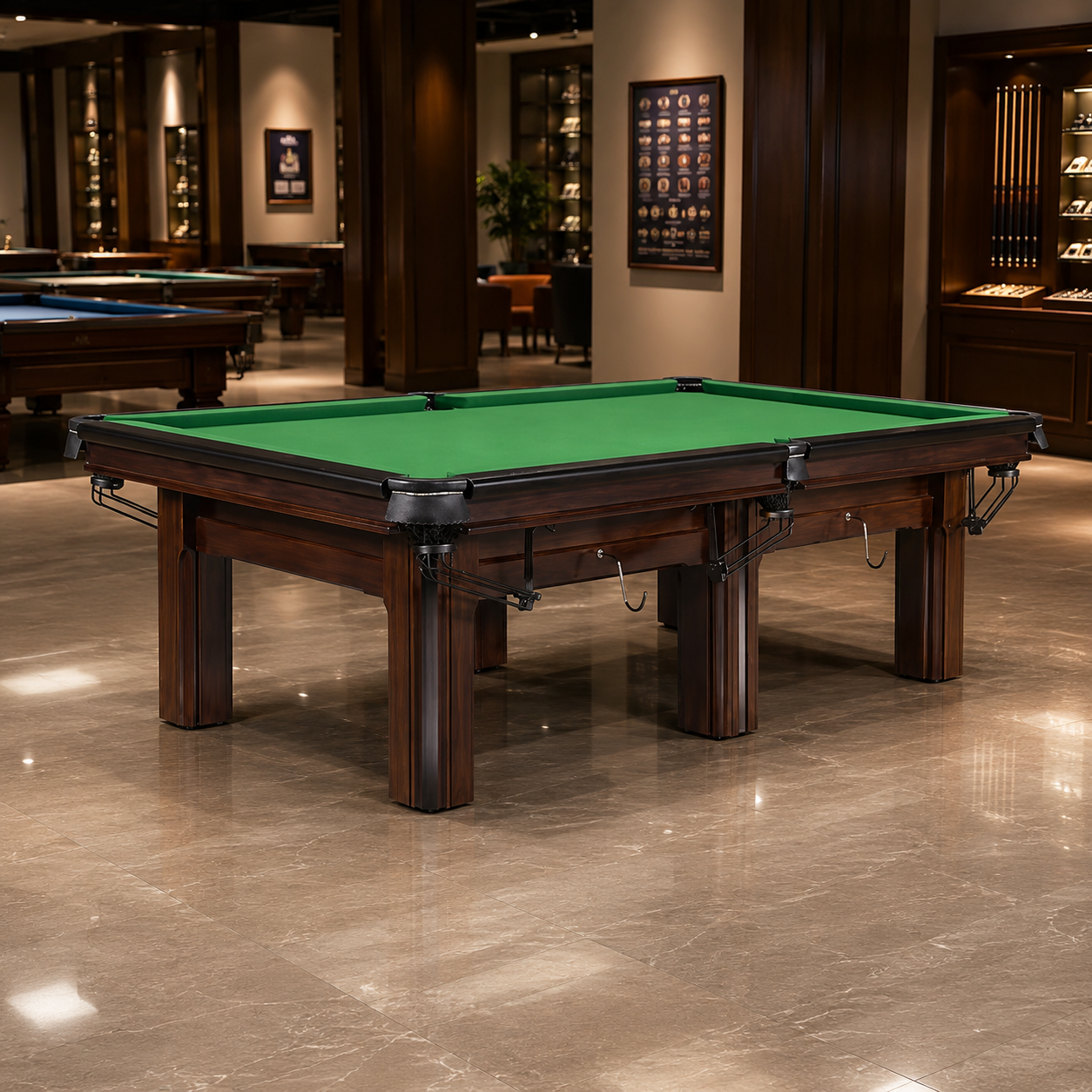 9-WT Pure 9ft Minimalist Slate Billiard Table with Solid Maple Wood Frame & Leather Pockets