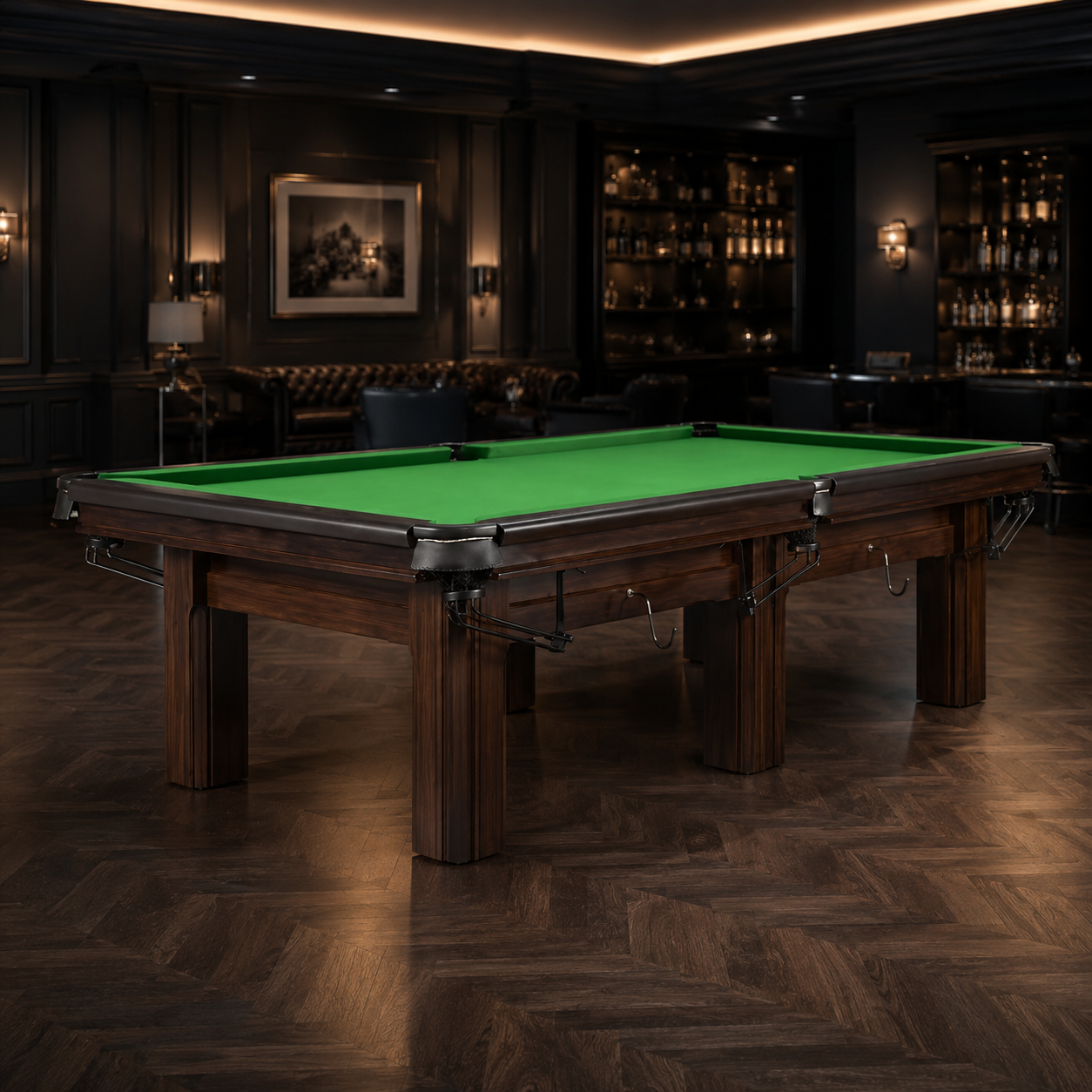 9-WT Pure 9ft Minimalist Slate Billiard Table with Solid Maple Wood Frame & Leather Pockets