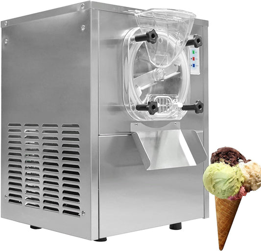 COOLBABY Commercial Desktop Ice Cream Making Machine, Gelato, Stainless Steel, 5.3 Gal/H, 1400W